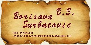 Borisava Šurbatović vizit kartica